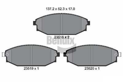 BPD2000 BENDIX Braking Комплект тормозных колодок, дисковый тормоз