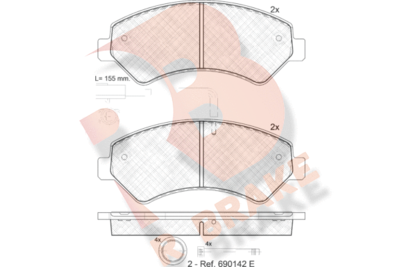 RB1836203 R BRAKE Комплект тормозных колодок, дисковый тормоз