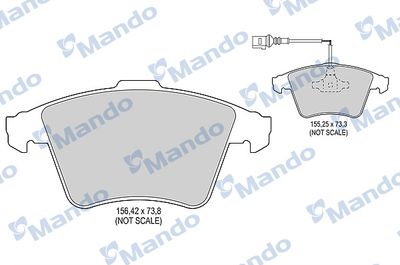 MBF016044 MANDO Комплект тормозных колодок, дисковый тормоз