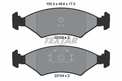2310301 TEXTAR Комплект тормозных колодок, дисковый тормоз