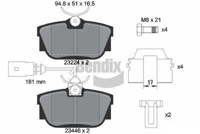 BPD1980 BENDIX Braking Комплект тормозных колодок, дисковый тормоз