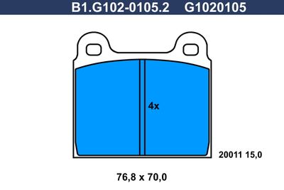 B1G10201052 GALFER Комплект тормозных колодок, дисковый тормоз