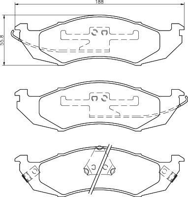 8DB355037321 HELLA Комплект тормозных колодок, дисковый тормоз