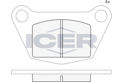 141346 ICER Комплект тормозных колодок, дисковый тормоз