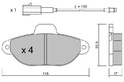 BPFO1001 AISIN Комплект тормозных колодок, дисковый тормоз