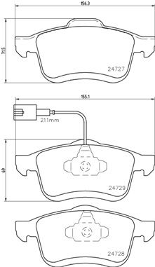 P23130 BREMBO Комплект тормозных колодок, дисковый тормоз