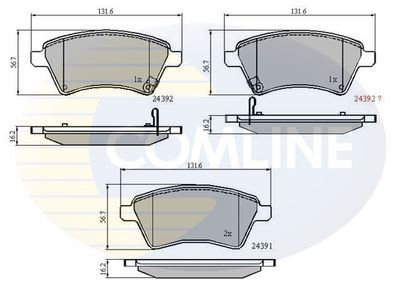 CBP31513 COMLINE Комплект тормозных колодок, дисковый тормоз