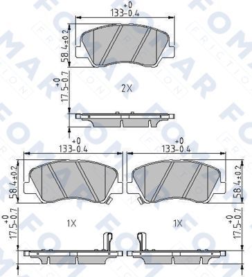 FO246881 FOMAR Friction Комплект тормозных колодок, дисковый тормоз