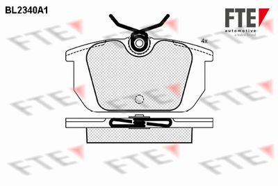BL2340A1 FTE Комплект тормозных колодок, дисковый тормоз