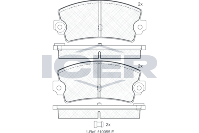 180098 ICER Комплект тормозных колодок, дисковый тормоз