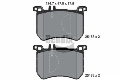 BPD2231 BENDIX Braking Комплект тормозных колодок, дисковый тормоз