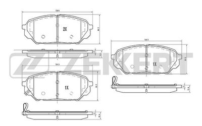 BS2438 ZEKKERT Комплект тормозных колодок, дисковый тормоз