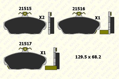 2151518005 KALE Комплект тормозных колодок, дисковый тормоз