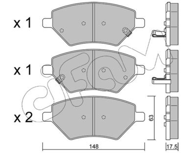 82212860 CIFAM Комплект тормозных колодок, дисковый тормоз