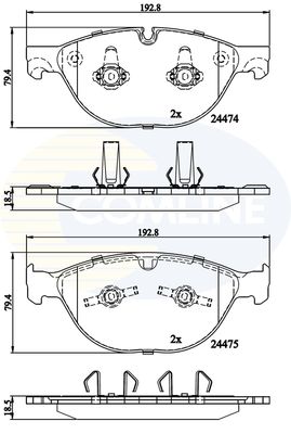 CBP06093 COMLINE Комплект тормозных колодок, дисковый тормоз