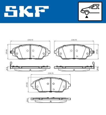 VKBP80515A SKF Комплект тормозных колодок, дисковый тормоз