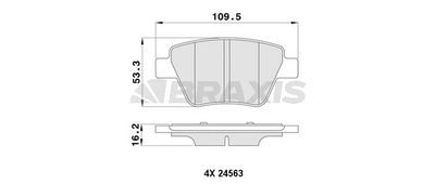 AA0055 BRAXIS Комплект тормозных колодок, дисковый тормоз