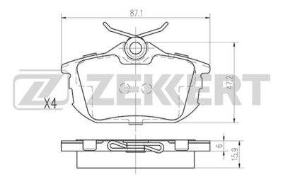 BS2226 ZEKKERT Комплект тормозных колодок, дисковый тормоз