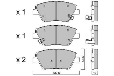 BPHY1012 AISIN Комплект тормозных колодок, дисковый тормоз