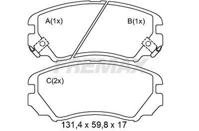 FBP2195 FREMAX Комплект тормозных колодок, дисковый тормоз