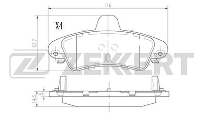 BS2929 ZEKKERT Комплект тормозных колодок, дисковый тормоз