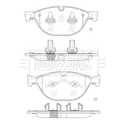 BBP2828 BORG & BECK Комплект тормозных колодок, дисковый тормоз