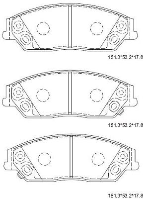 KD2511 ASIMCO Комплект тормозных колодок, дисковый тормоз