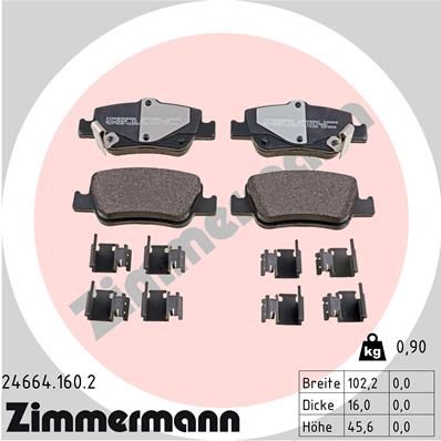 246641602 ZIMMERMANN Комплект тормозных колодок, дисковый тормоз