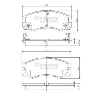 J3609009 NIPPARTS Комплект тормозных колодок, дисковый тормоз