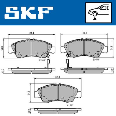 VKBP80521A SKF Комплект тормозных колодок, дисковый тормоз