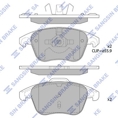 SP1830A Hi-Q Комплект тормозных колодок, дисковый тормоз