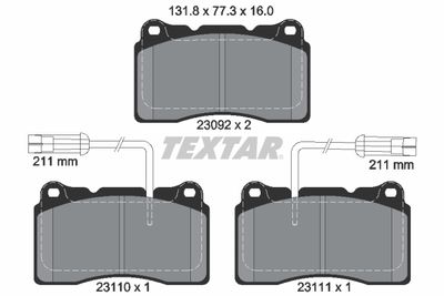 2309201 TEXTAR Комплект тормозных колодок, дисковый тормоз
