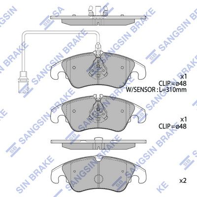 SP2145 Hi-Q Комплект тормозных колодок, дисковый тормоз