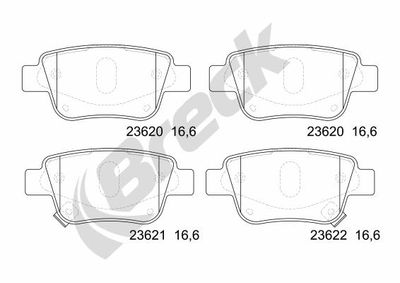 236200070210 BRECK Комплект тормозных колодок, дисковый тормоз