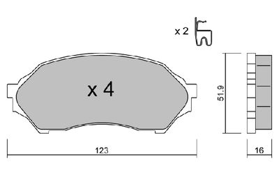 BPMZ1909 AISIN Комплект тормозных колодок, дисковый тормоз