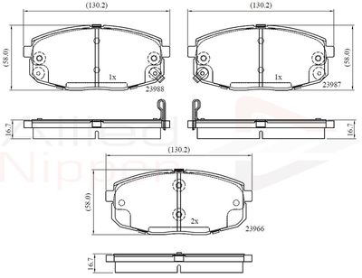 ADB31798 COMLINE Комплект тормозных колодок, дисковый тормоз