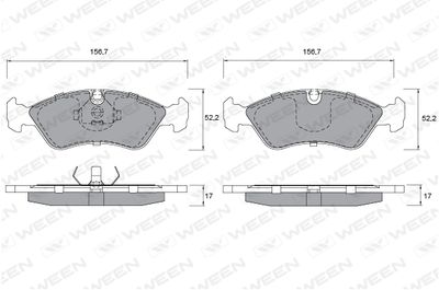 1511181 WEEN Комплект тормозных колодок, дисковый тормоз