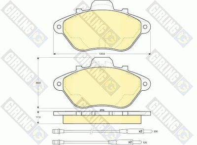 6109563 GIRLING Комплект тормозных колодок, дисковый тормоз