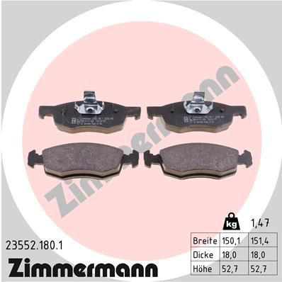 235521801 ZIMMERMANN Комплект тормозных колодок, дисковый тормоз