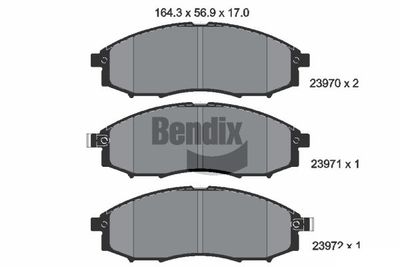 BPD2072 BENDIX Braking Комплект тормозных колодок, дисковый тормоз