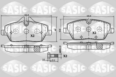 6216027 SASIC Комплект тормозных колодок, дисковый тормоз