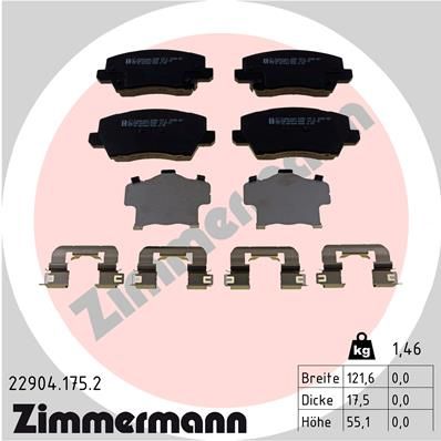 229041752 ZIMMERMANN Комплект тормозных колодок, дисковый тормоз