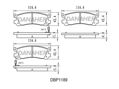 DBP1189 DANAHER Комплект тормозных колодок, дисковый тормоз