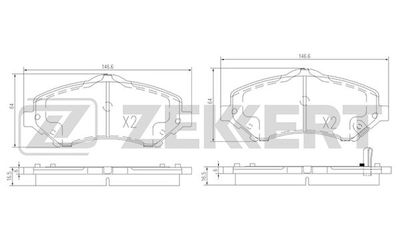 BS1008 ZEKKERT Комплект тормозных колодок, дисковый тормоз