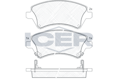 181513 ICER Комплект тормозных колодок, дисковый тормоз