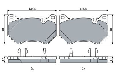 0986424965 BOSCH Комплект тормозных колодок, дисковый тормоз