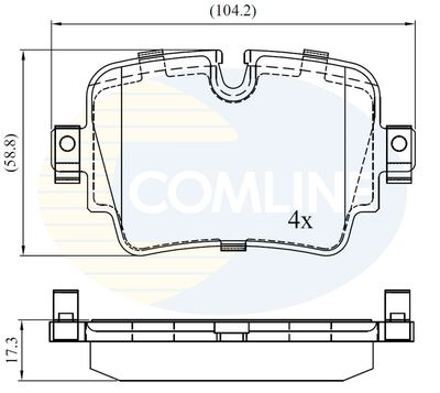 CBP02454 COMLINE Комплект тормозных колодок, дисковый тормоз