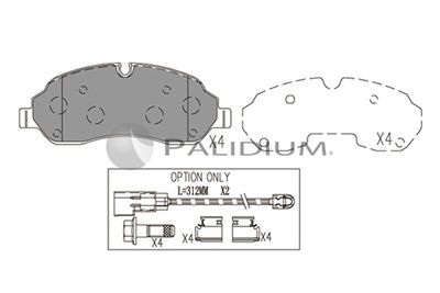 P11576 ASHUKI by Palidium Комплект тормозных колодок, дисковый тормоз