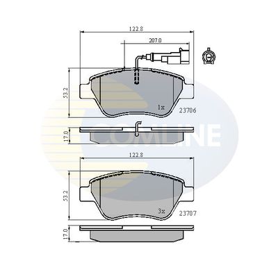 CBP11702 COMLINE Комплект тормозных колодок, дисковый тормоз