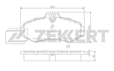 BS1015 ZEKKERT Комплект тормозных колодок, дисковый тормоз